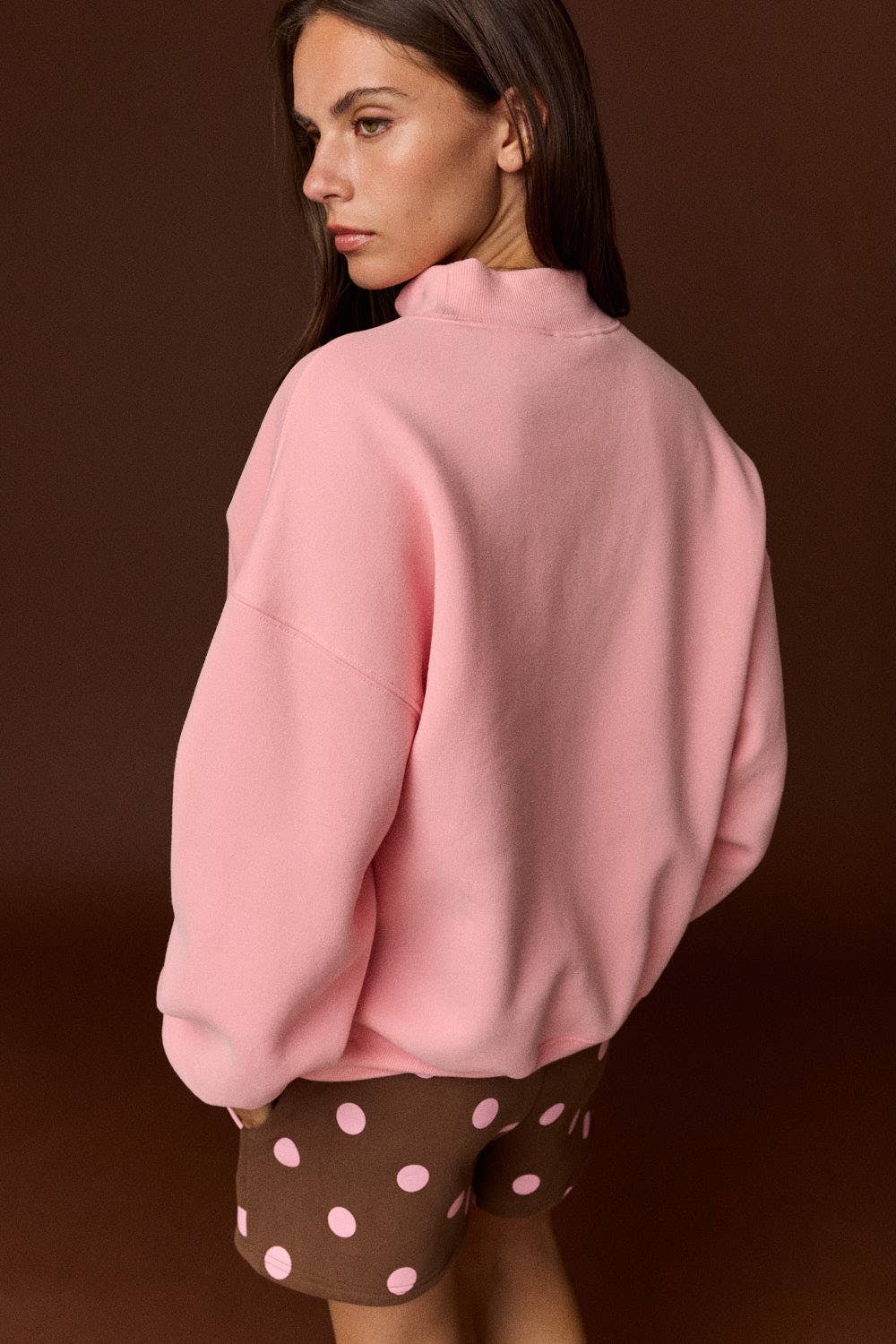 Mock Neck Oversized Sweatshirt