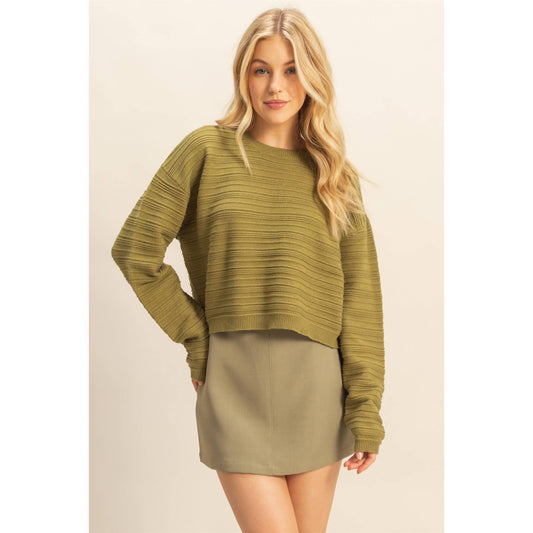 Essential Textured Crew Neck Sweater
