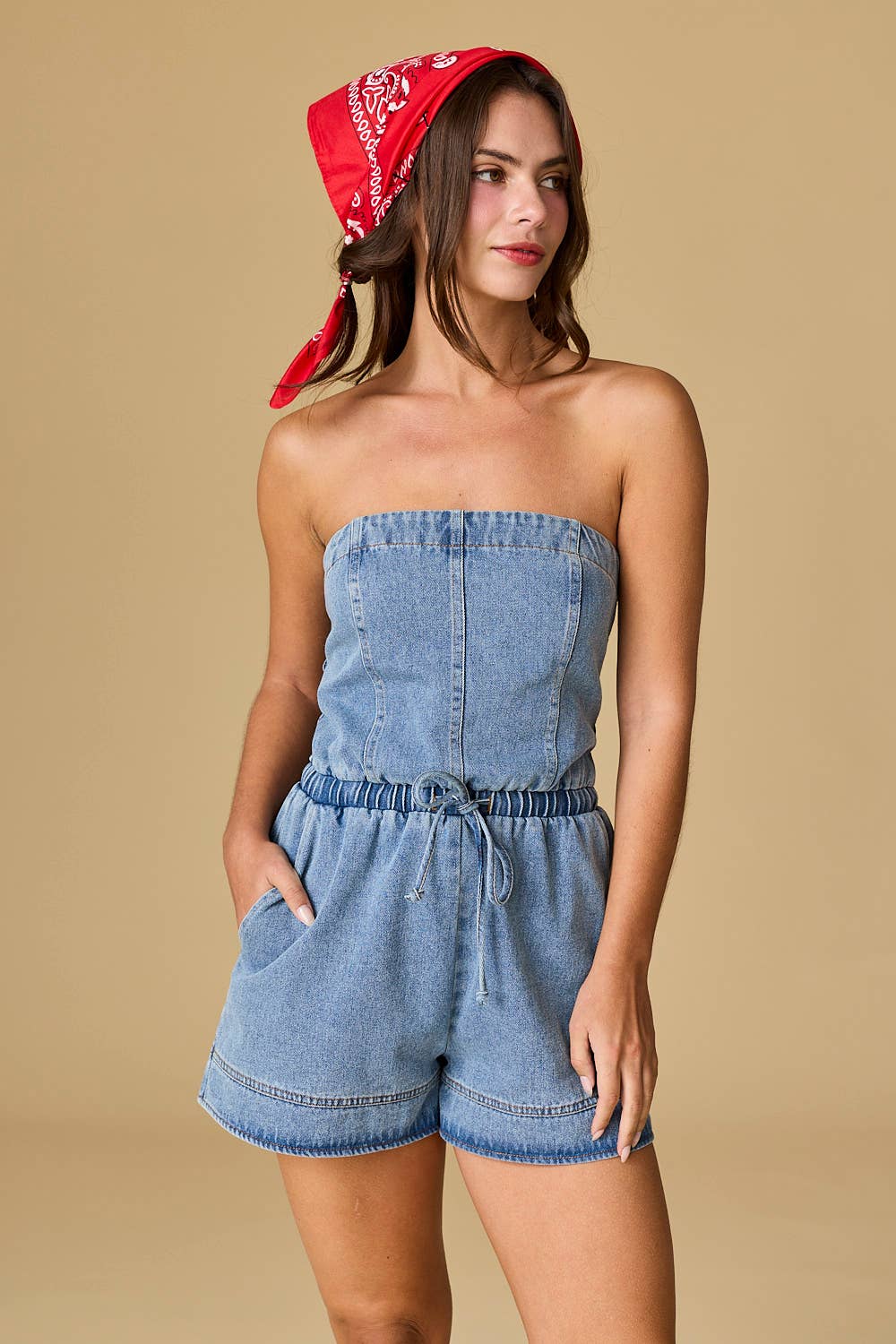 Hailey Tube Jean Romper