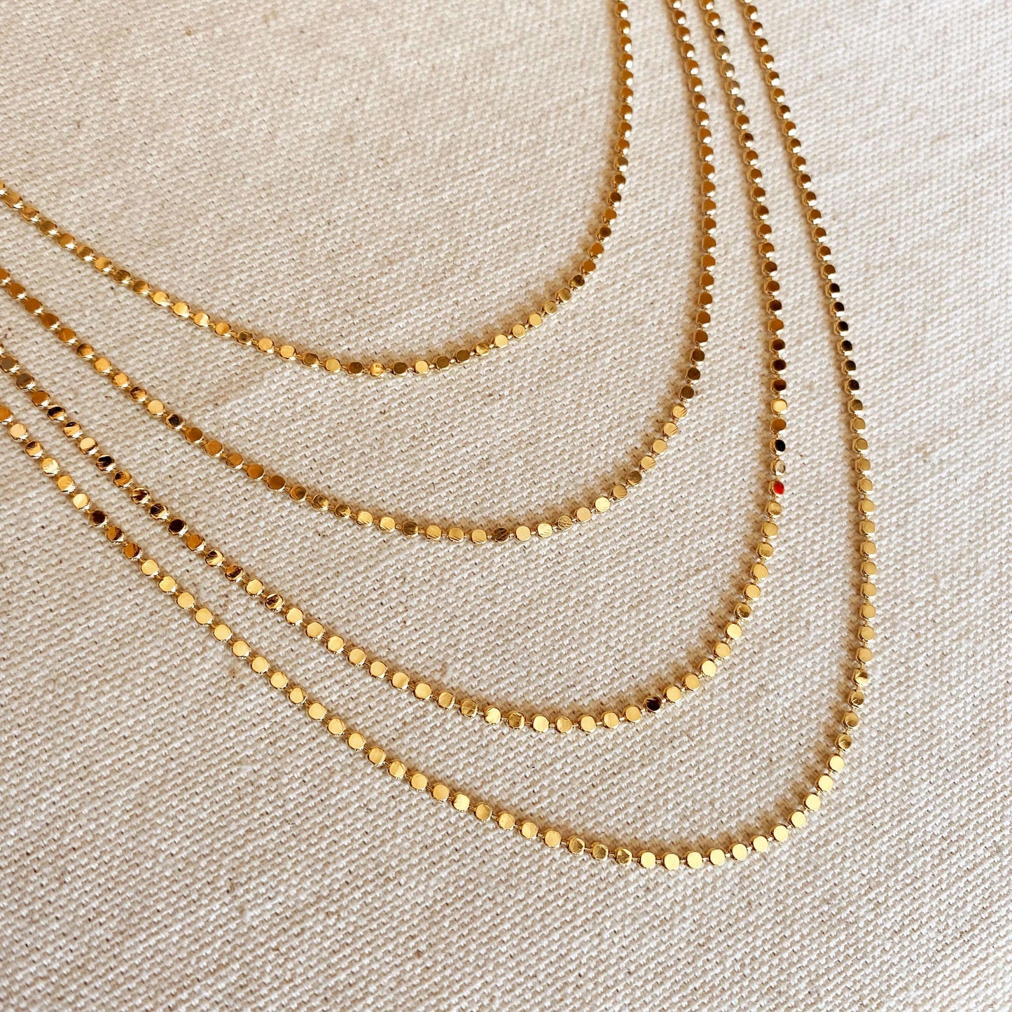 18k Gold Filled 2mm Flat Ball Chain Necklace