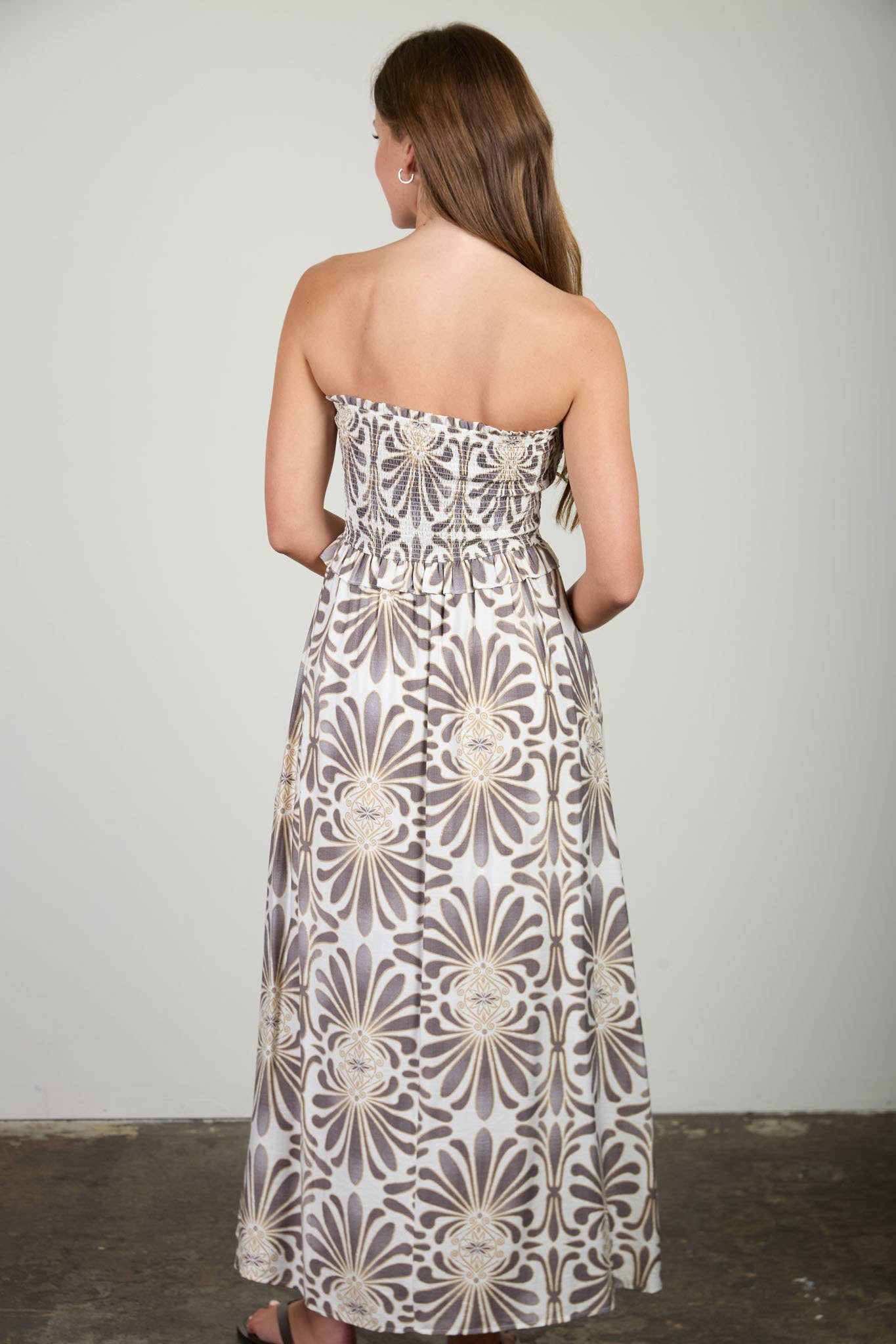 Smocked Bodice Midi Dress