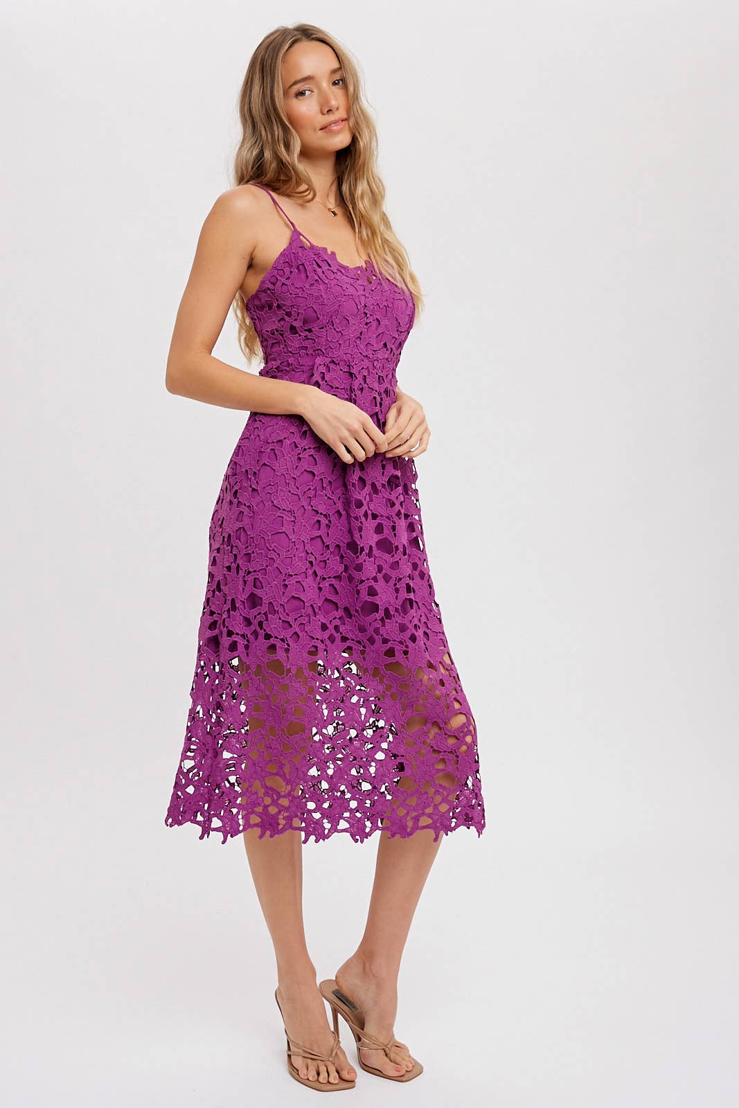 CROCHET LACE MIDI DRESS