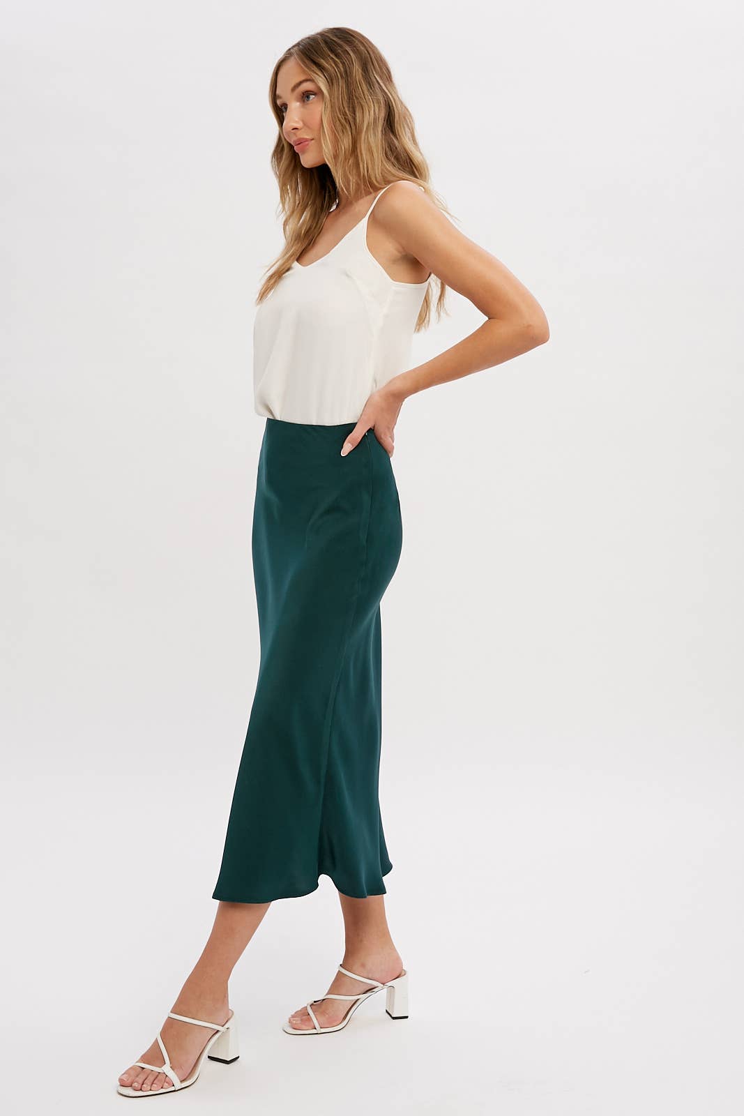 Satin Midi Skirt