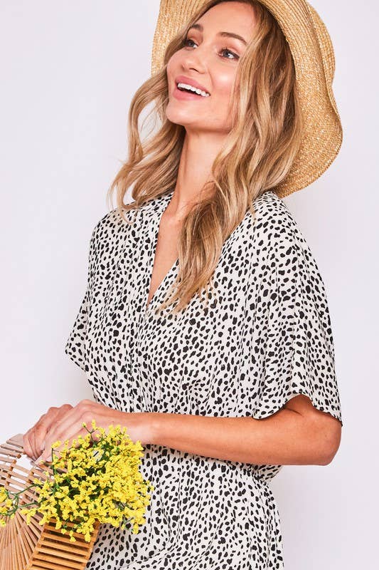 Pretty Dotty Surplice Dress