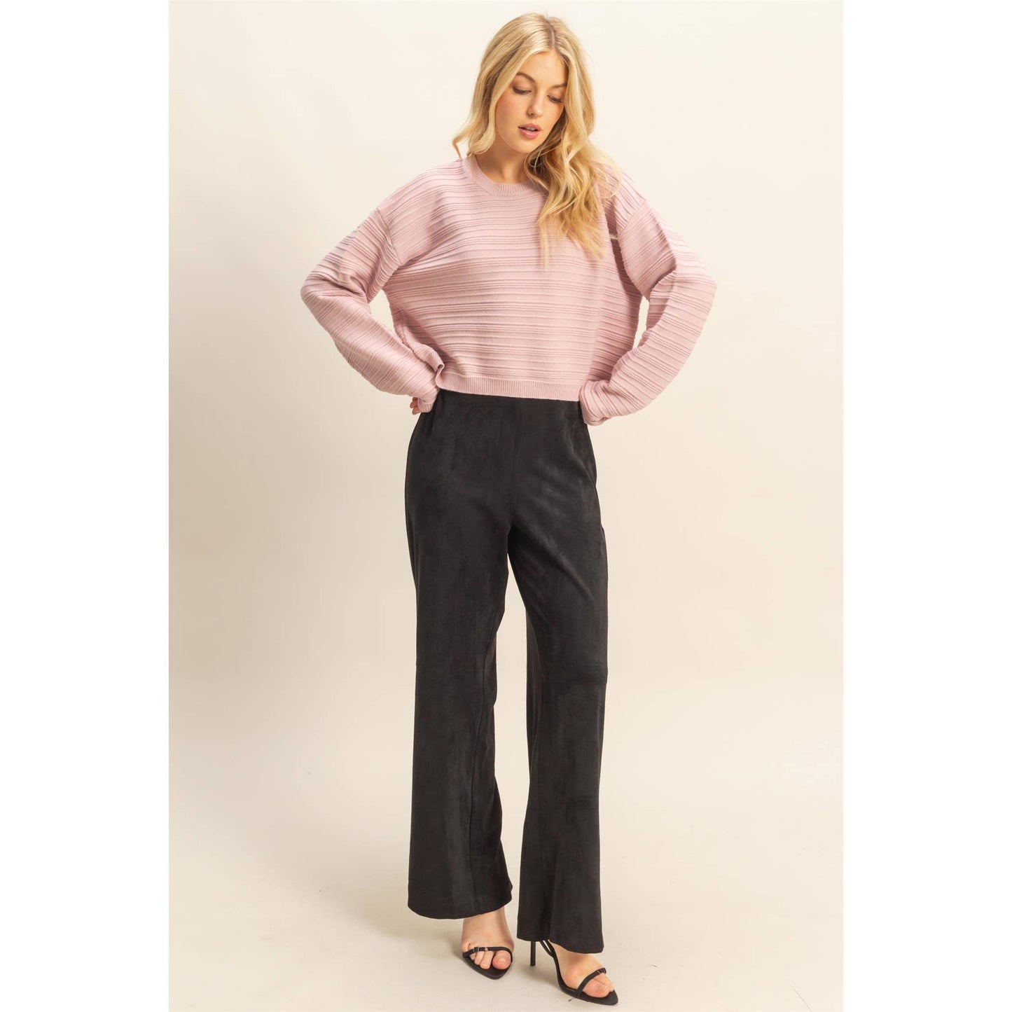 Essential Textured Crew Neck Sweater