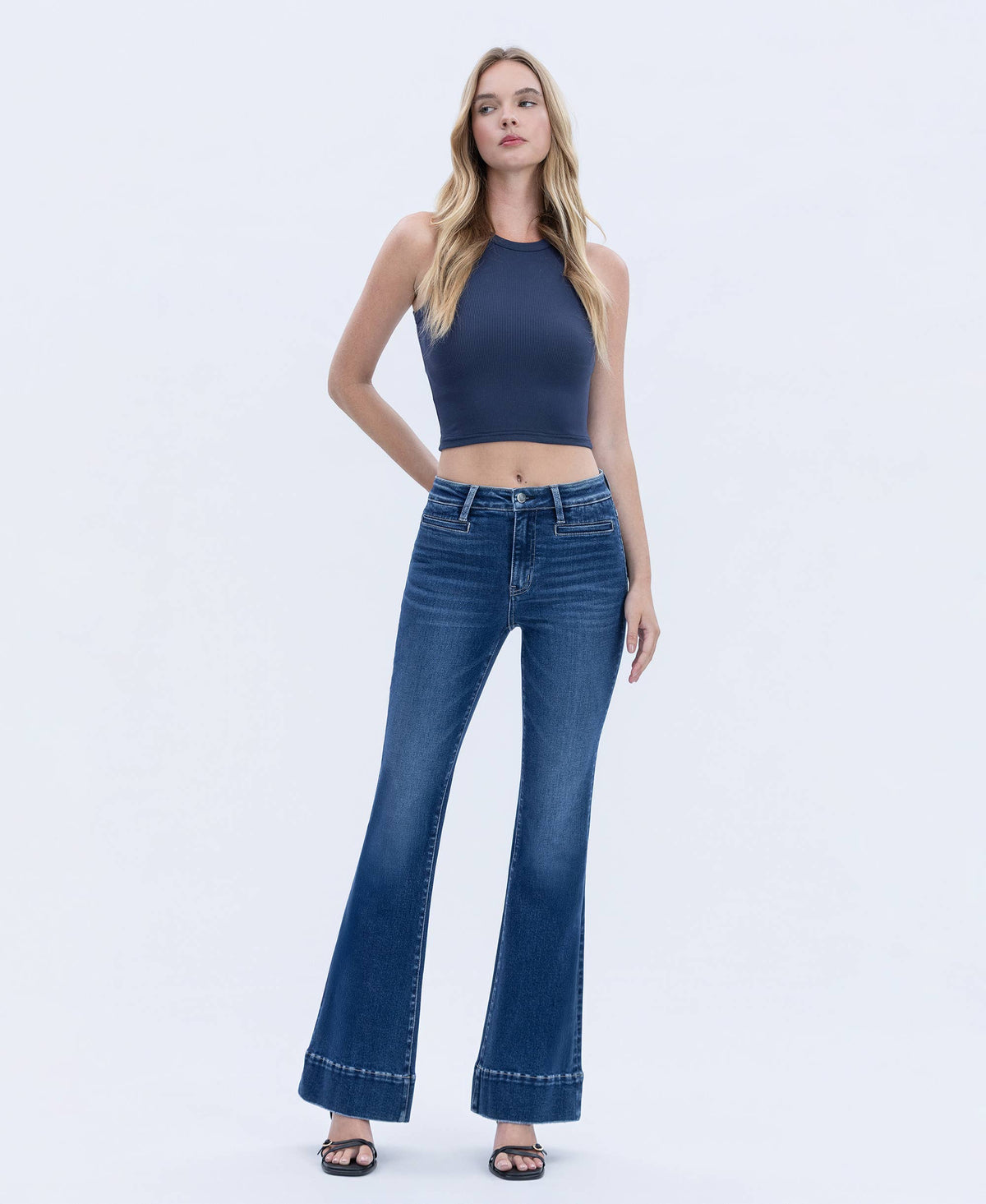 High Rise Trouser Flare Jeans