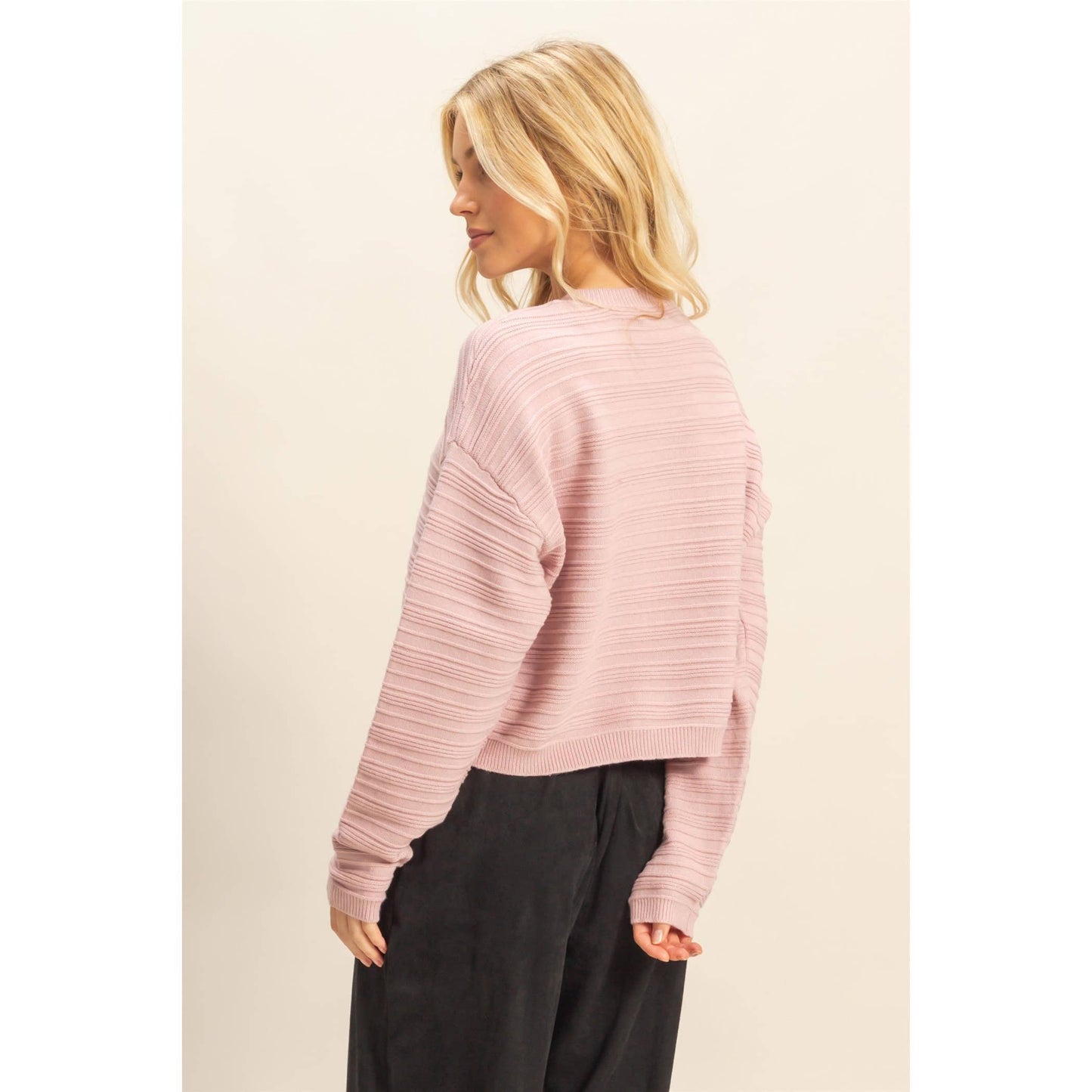 Essential Textured Crew Neck Sweater