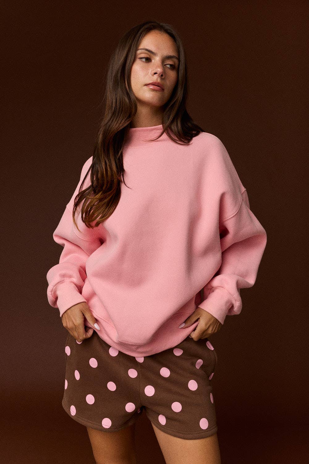 Mock Neck Oversized Sweatshirt
