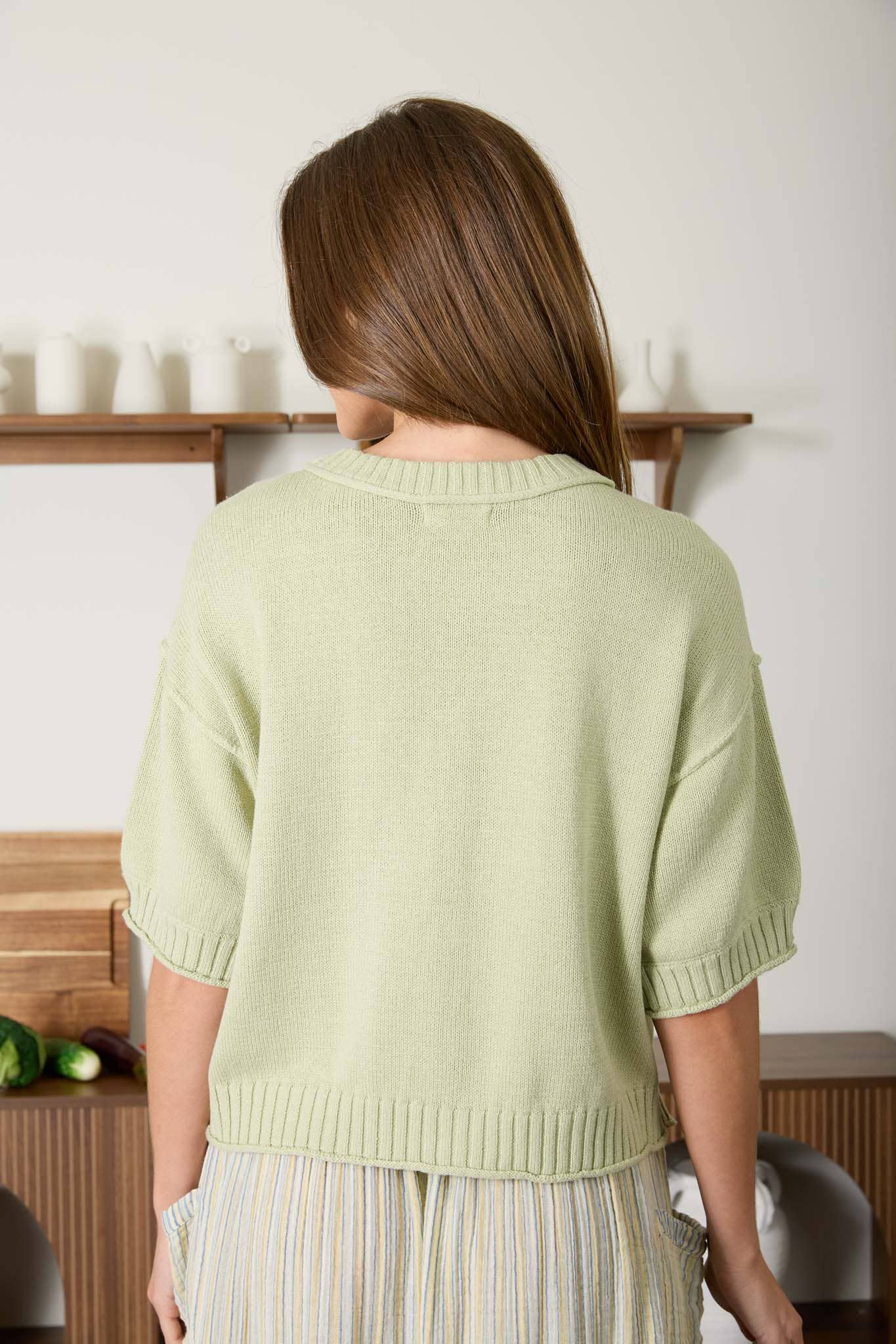 Solid Knit Cardigan Sweater