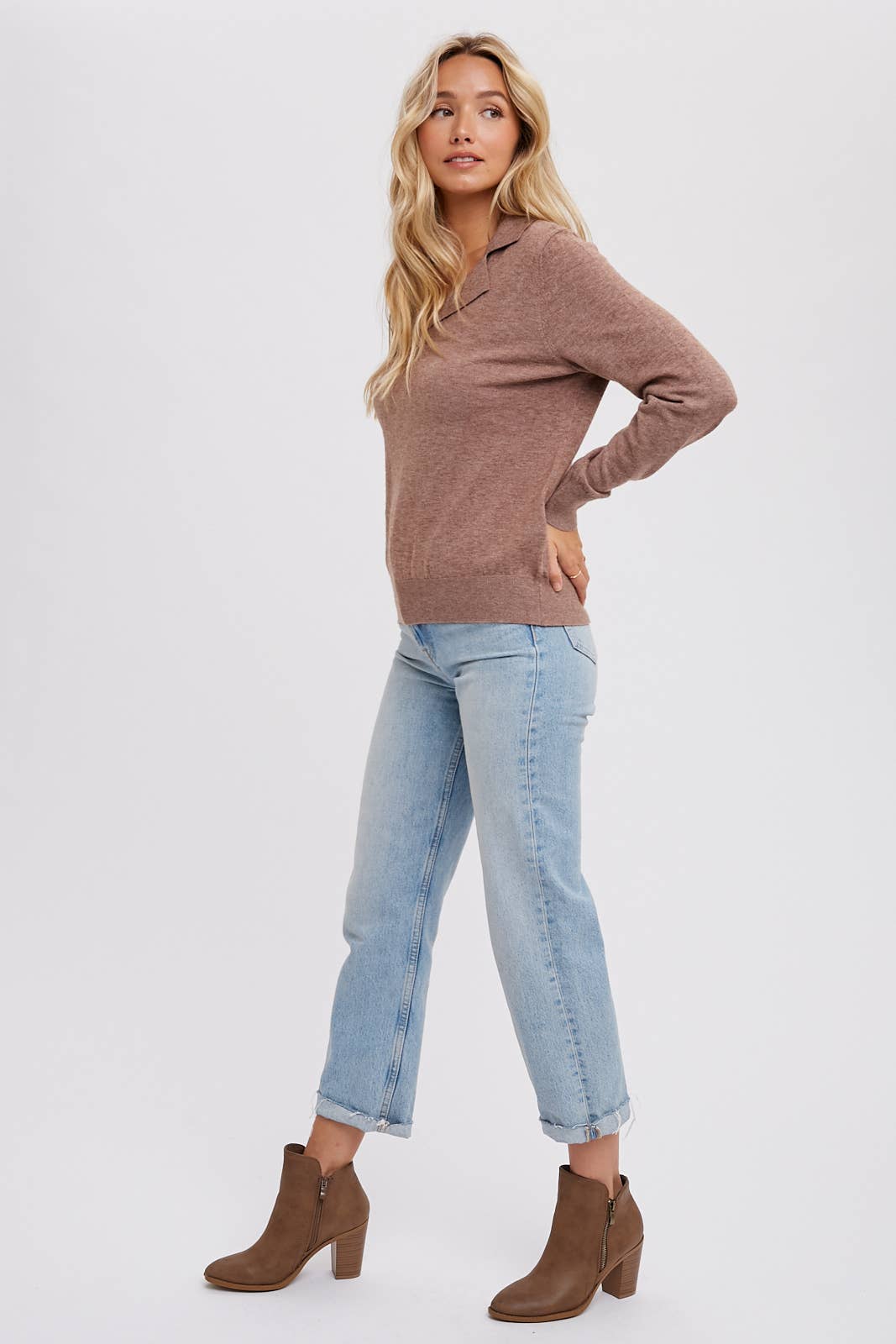 Notched Collar Essential Pullover