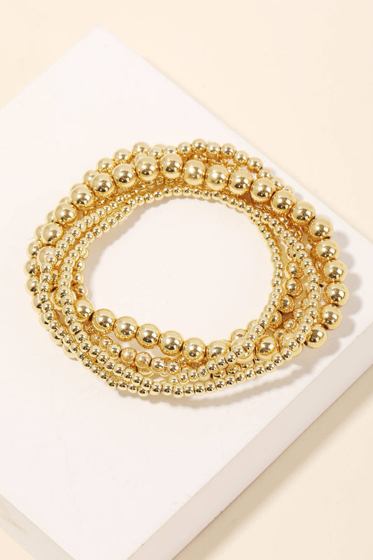 Assorted Gold Beaded Bracelet Set