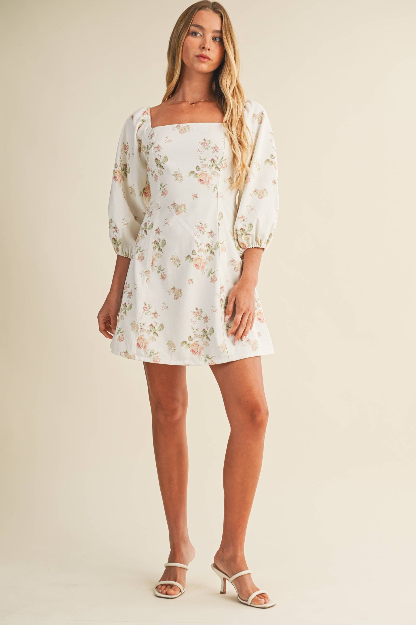 Spring Princess Line Puff Sleeve Dress