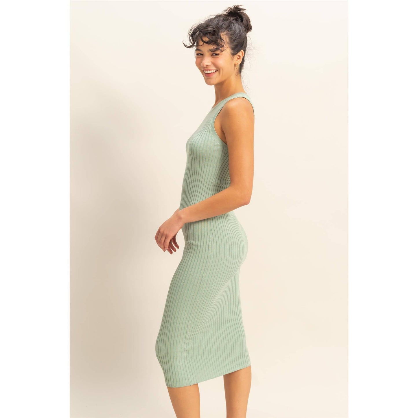 Dreamy Love Ribbed Sleeveless Midi Dress