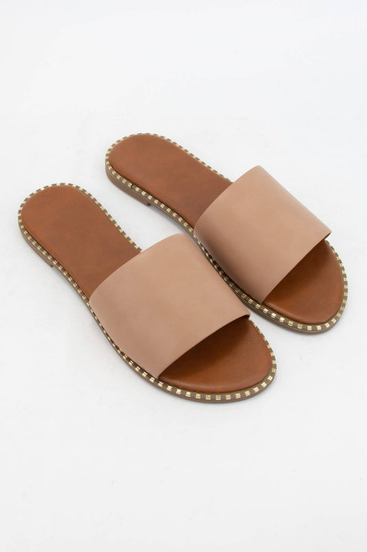 Mica Metal Tip Embellished Edge Sole Sandal