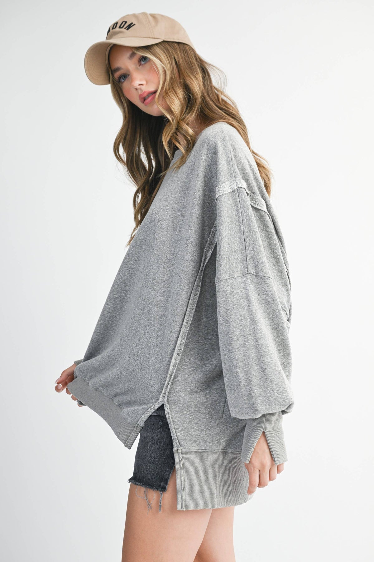 Oversized High-Low Pullover Sweatshirt