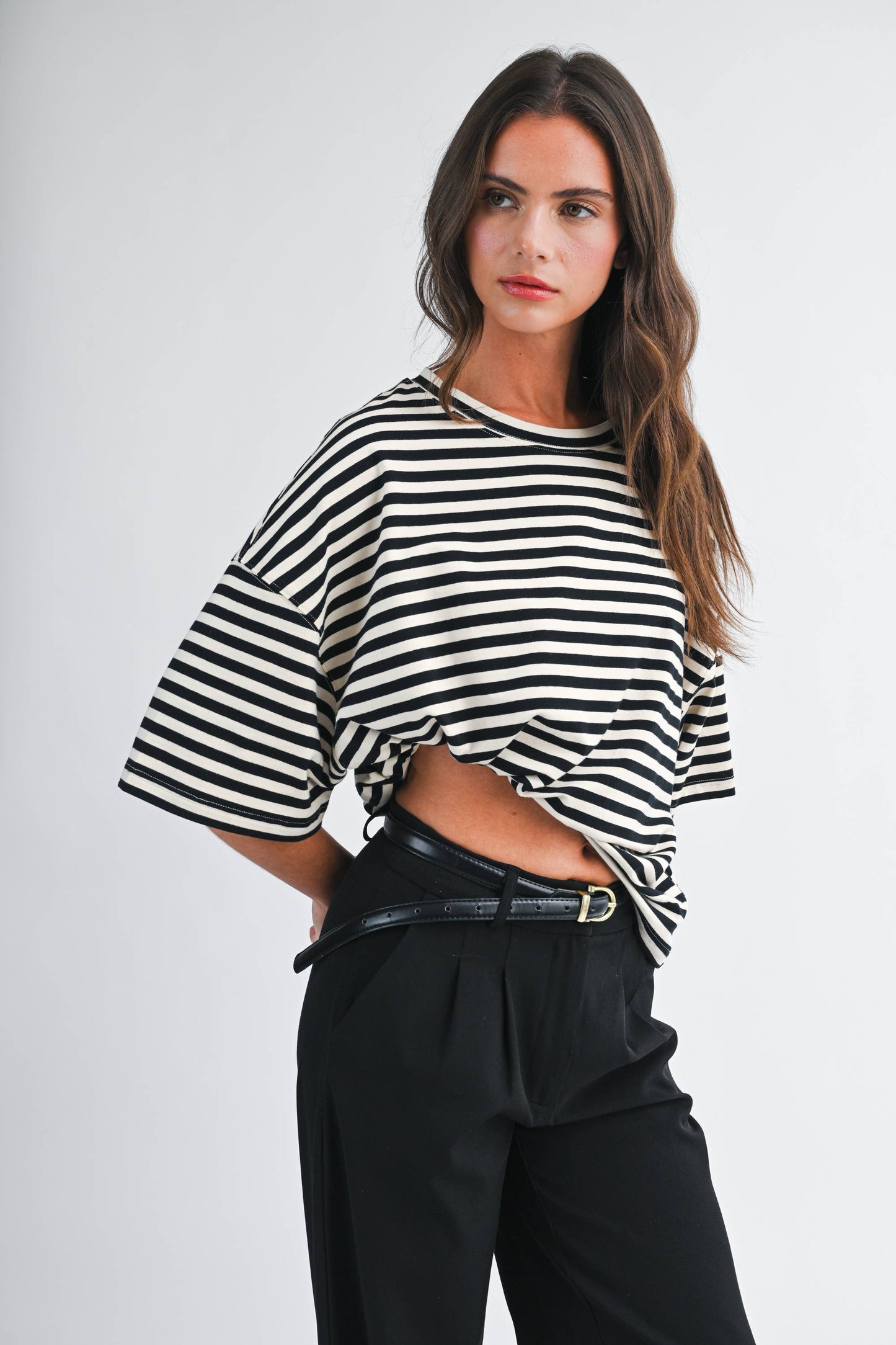 Oversized Stripe Boyfriend Tee