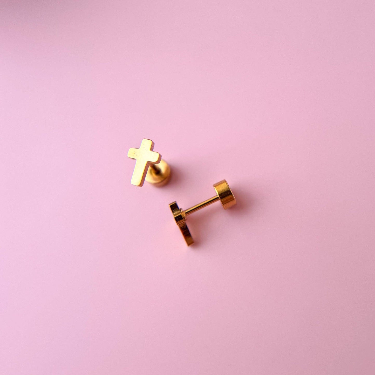 Tiny Cross Stud Earrings