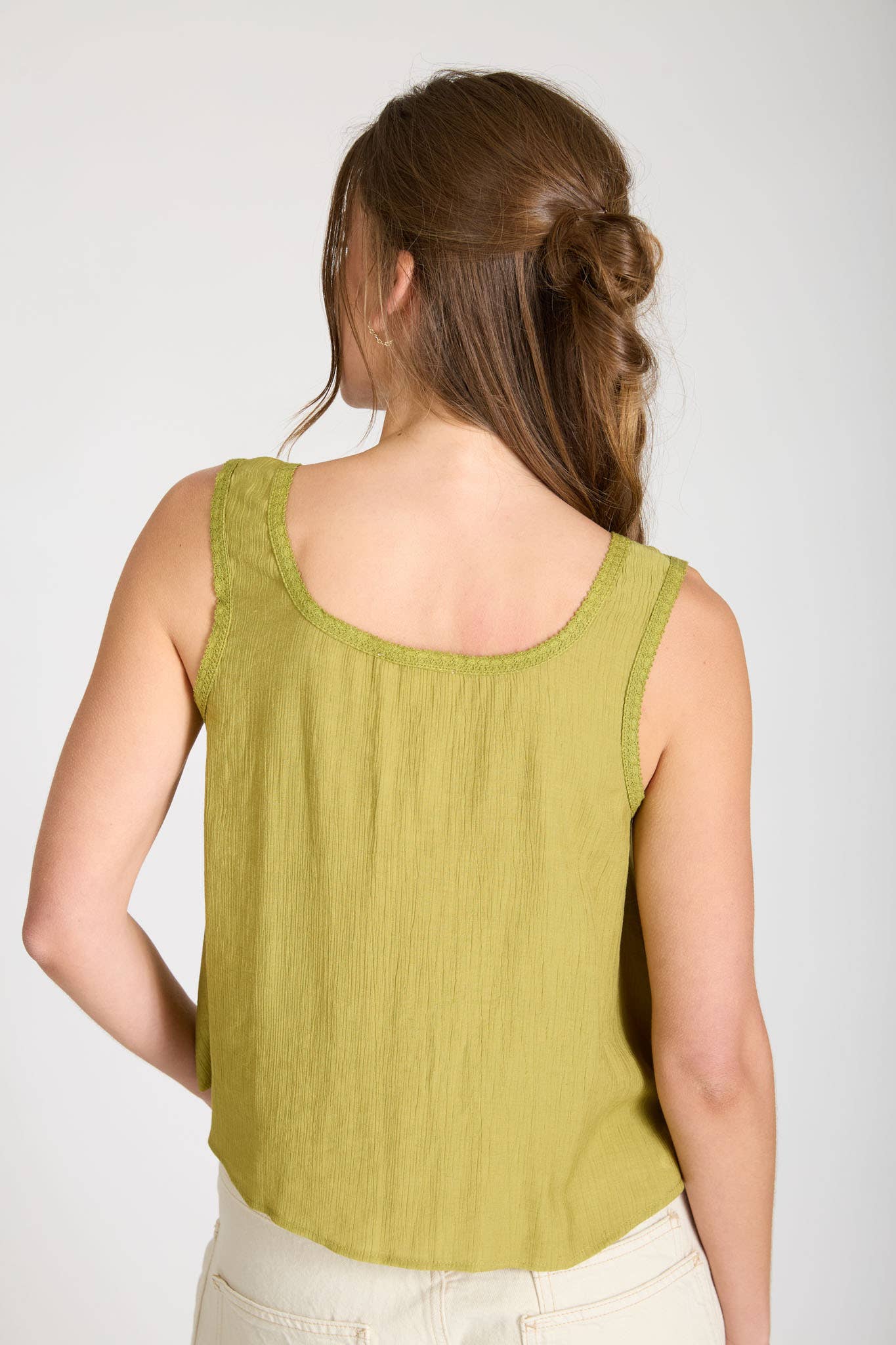 Linen Blend Button Down Top