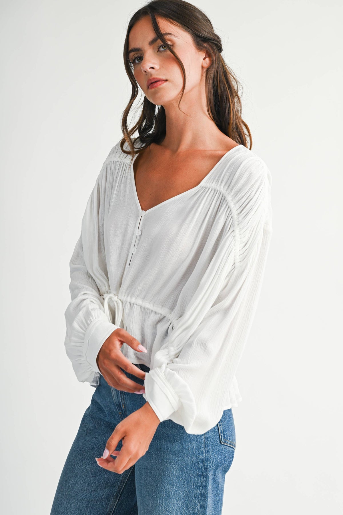 Textured Peplum Blouse