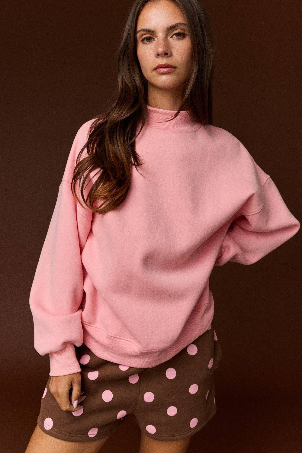 Mock Neck Oversized Sweatshirt