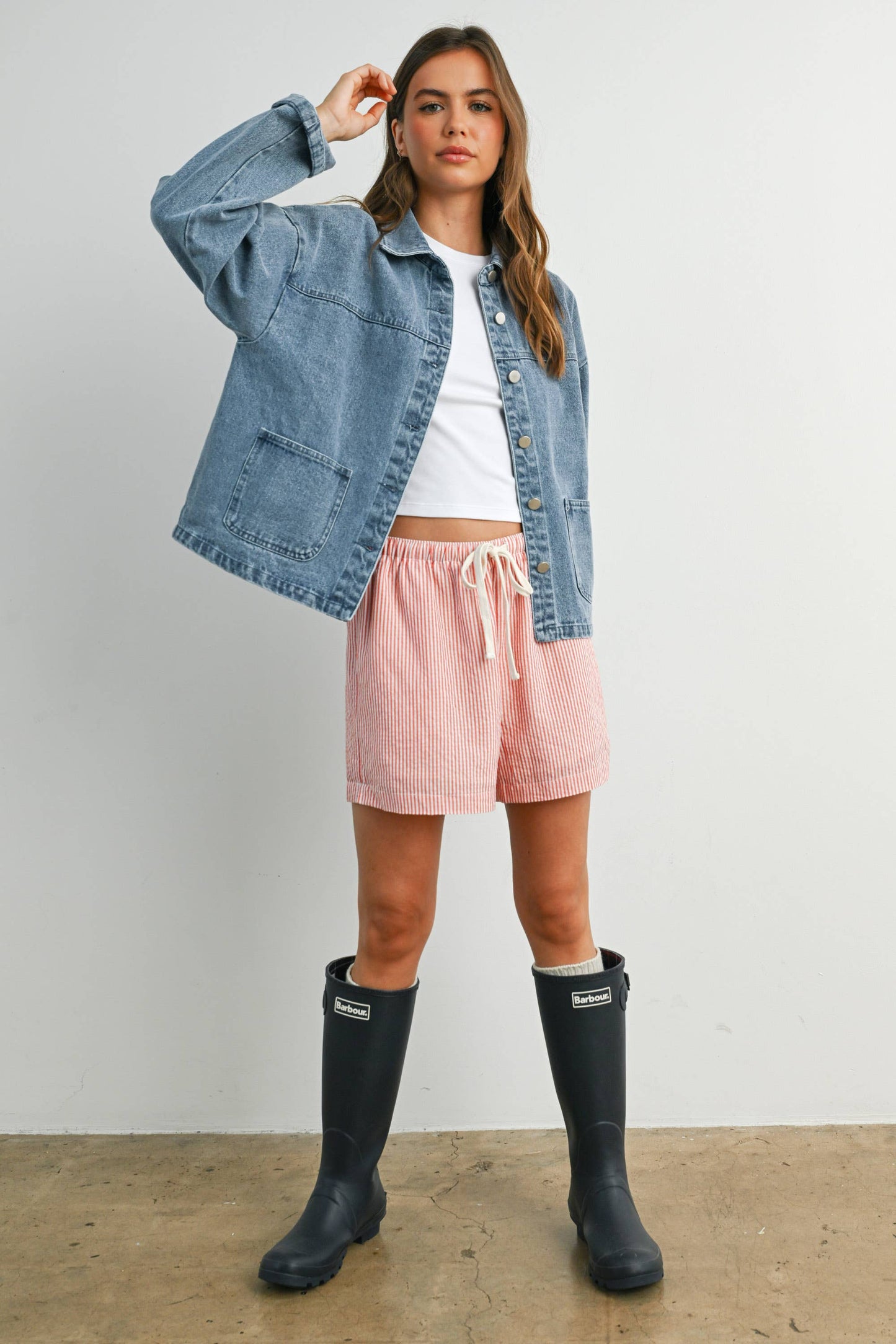 Button-Down Jacket with Shirt Collar and Pockets