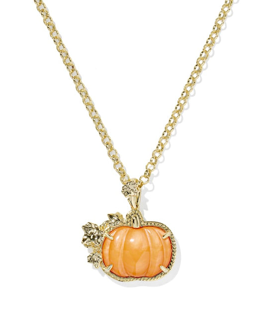Pumpkin Gold Long Pendant Necklace