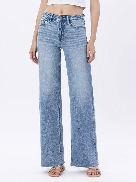 High Rise Comfort Stretch Wide Leg Jeans