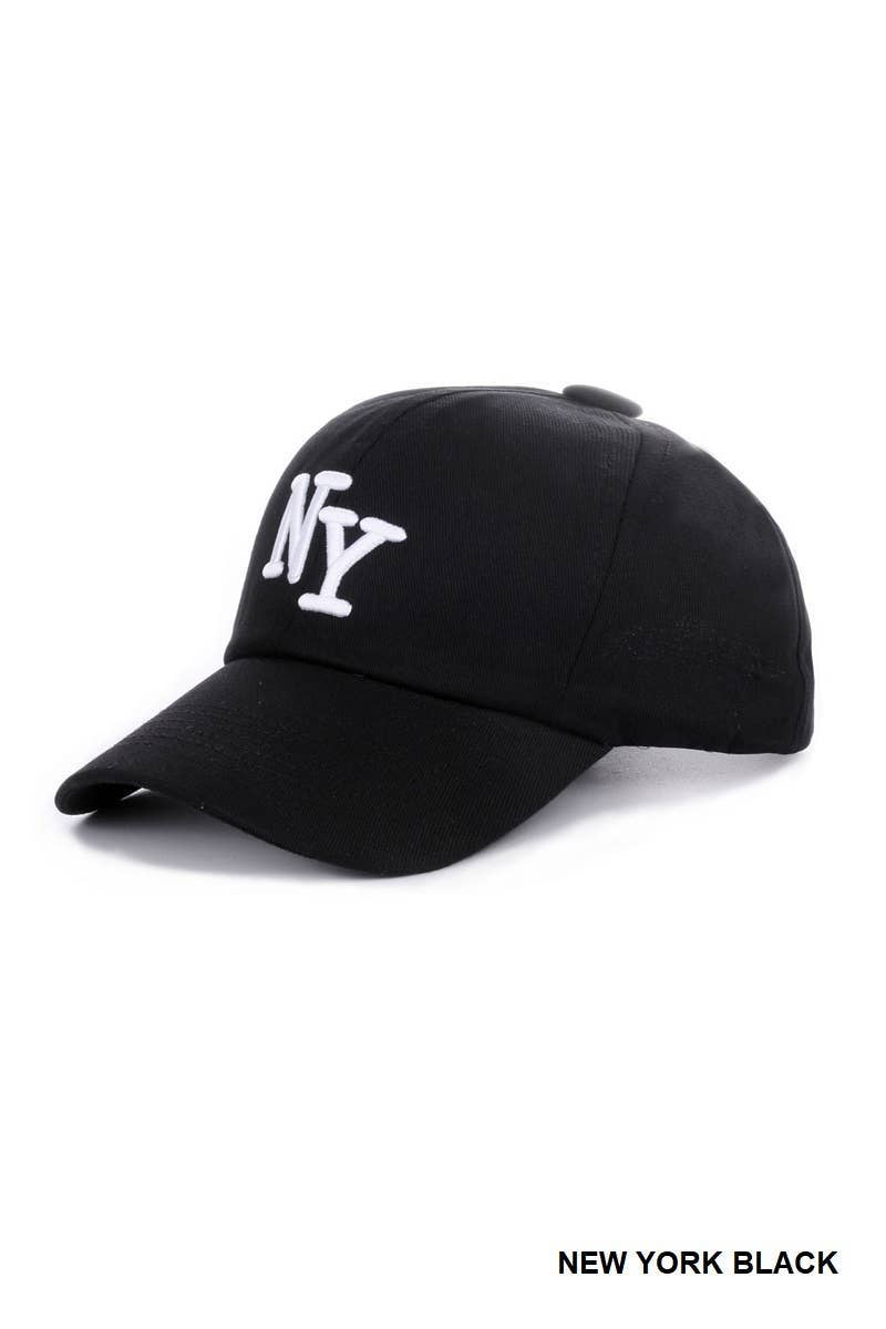 City Logo Embroidered Monogram Baseball Cap Hat