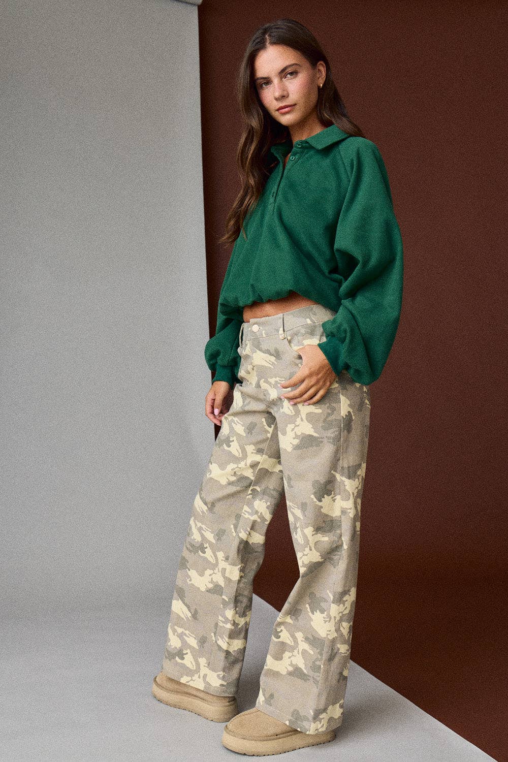 Oversized Long-Sleeve Polo