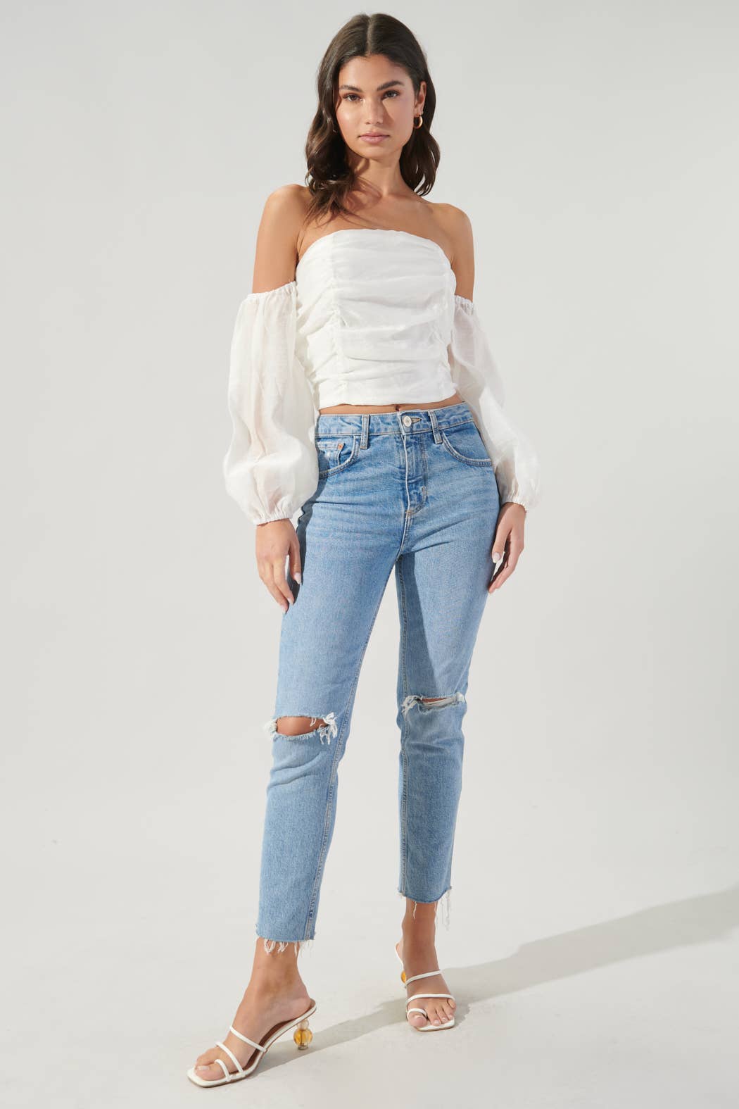 Dreya Ruched Off the Shoulder Top