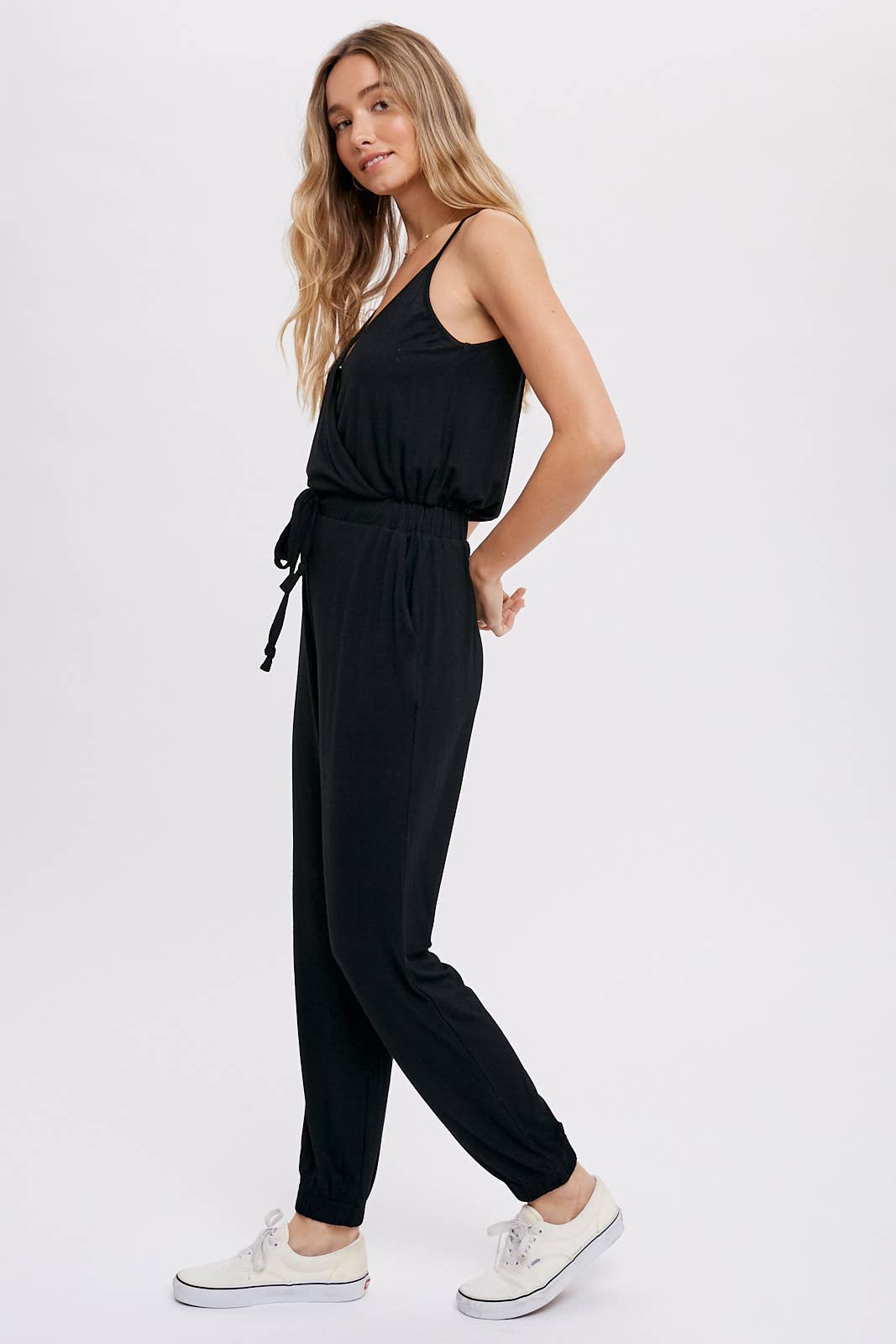 Surplice Casual Jersey Jumpsuit