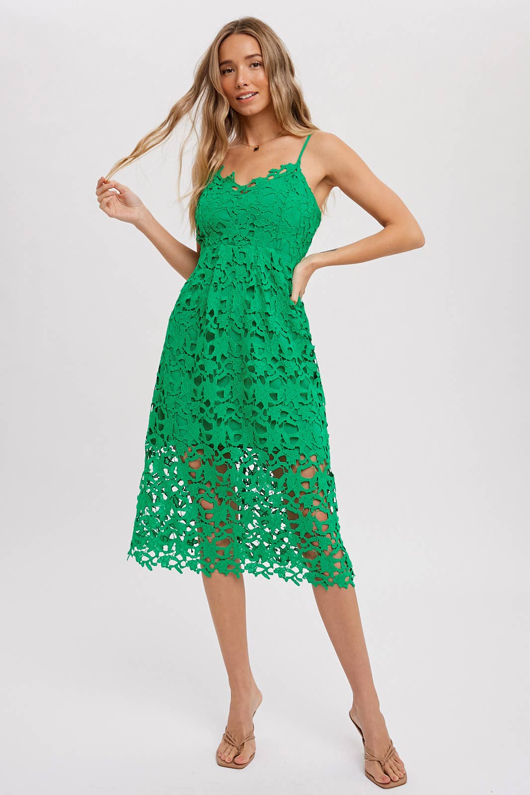 CROCHET LACE MIDI DRESS