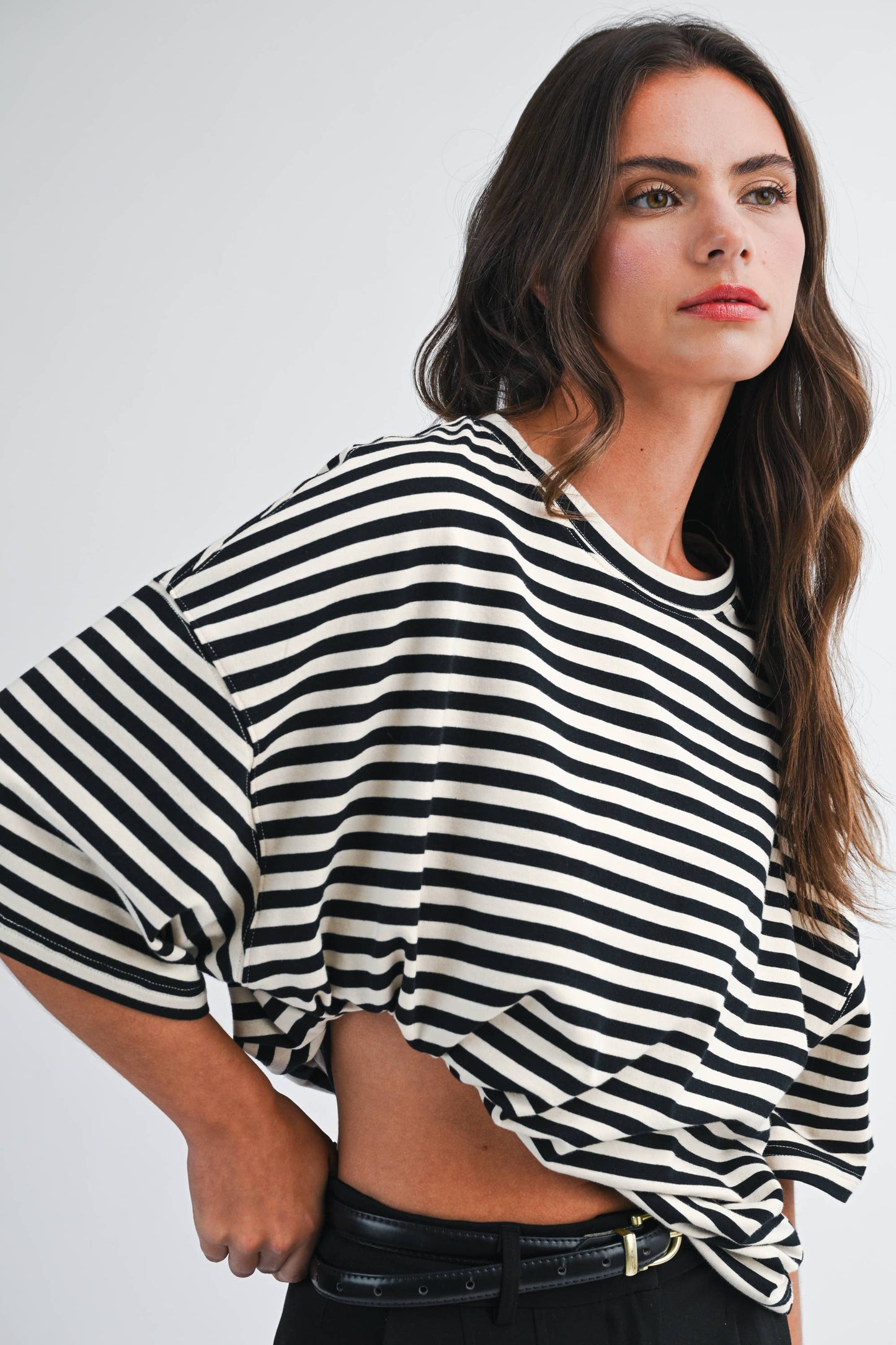 Oversized Stripe Boyfriend Tee