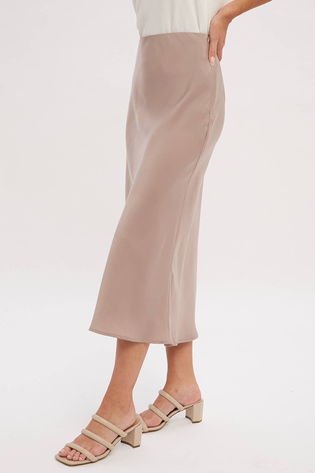 Satin Midi Skirt