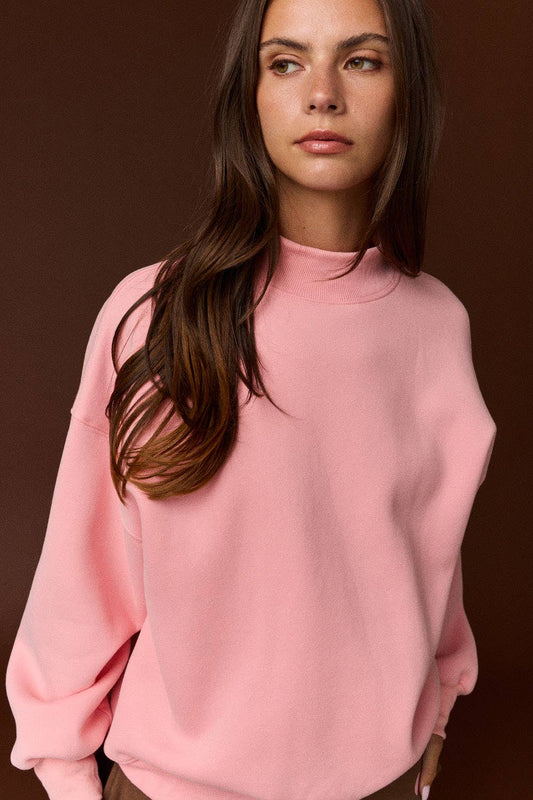 Mock Neck Oversized Sweatshirt