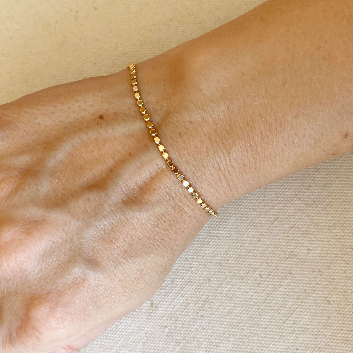 18k Gold Filled 2mm Dot Ball Bracelet