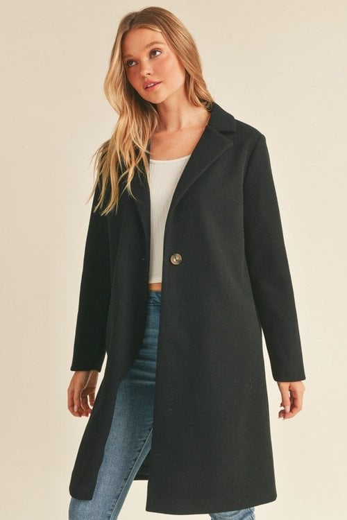 Faux Wool Long Coat