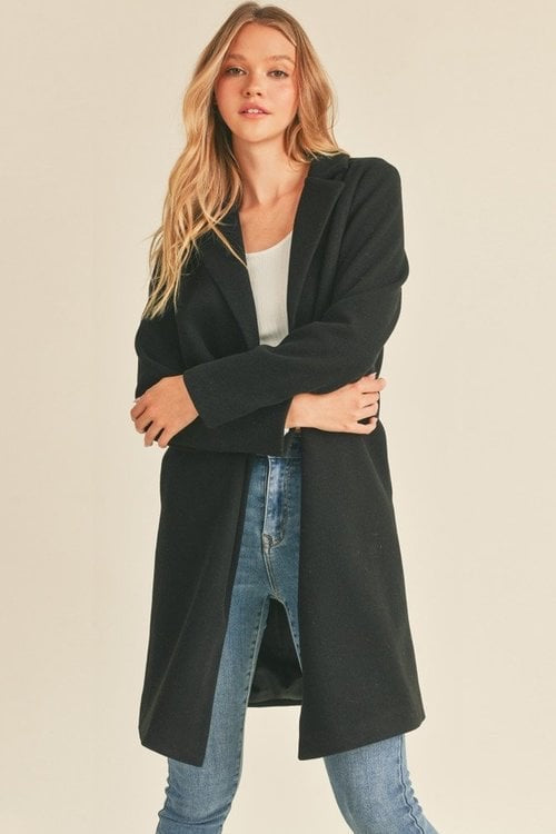 Faux Wool Long Coat