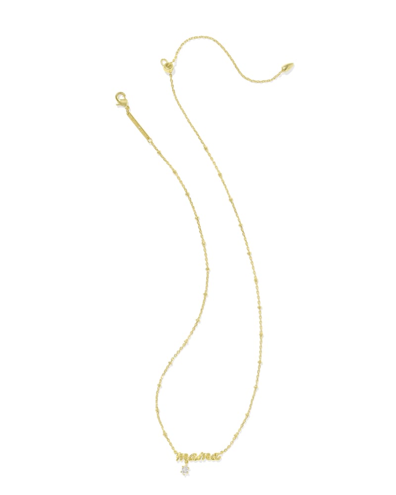 Mama Gold Crystal Short Pendant Necklace