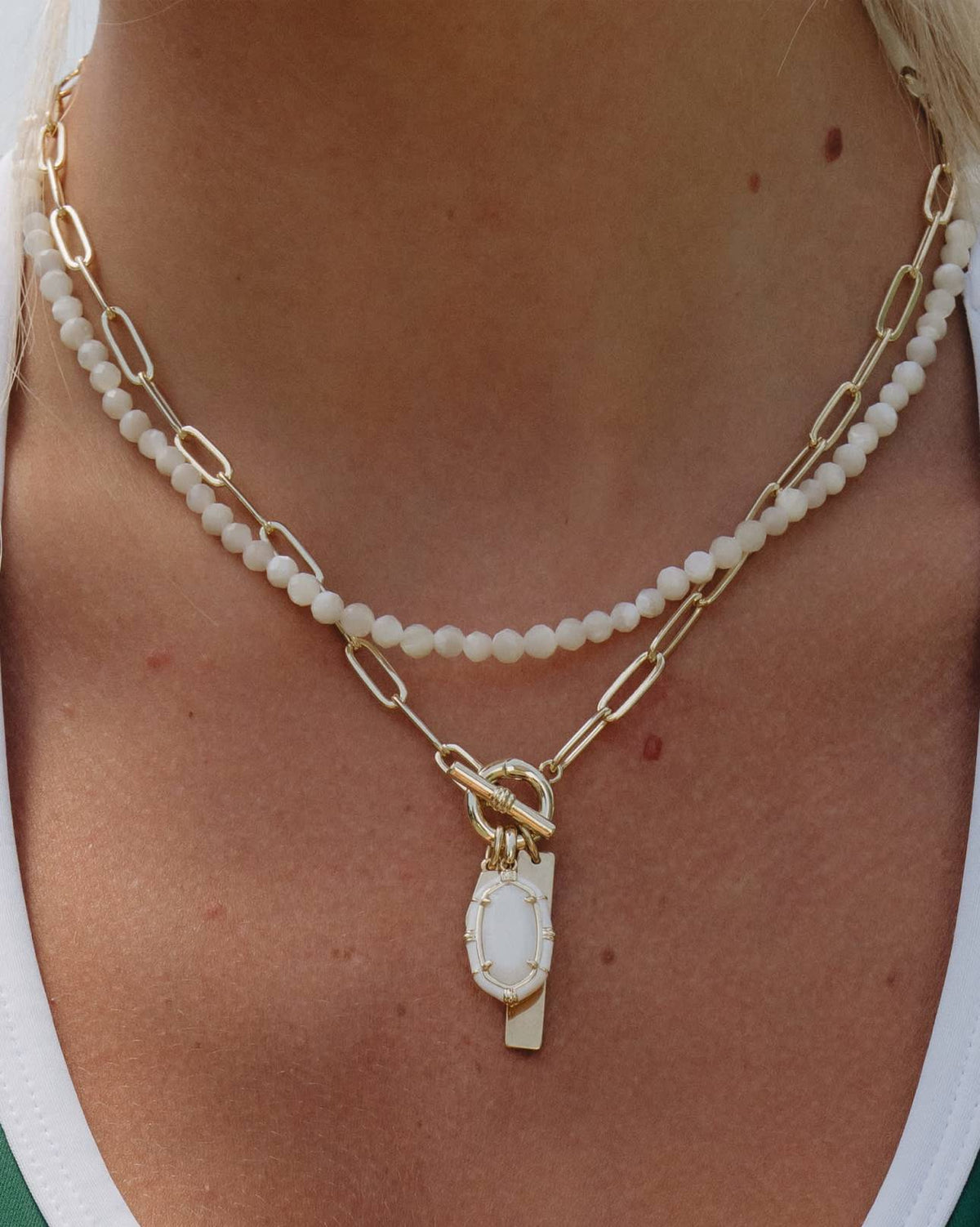 Courtney Enamel Link and Chain Necklace