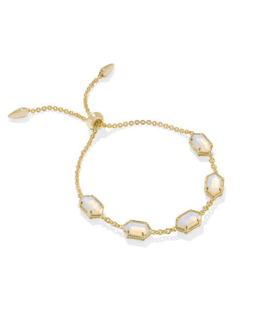 Hallie Gold Delicate Chain Bracelet in Opalite Illusion