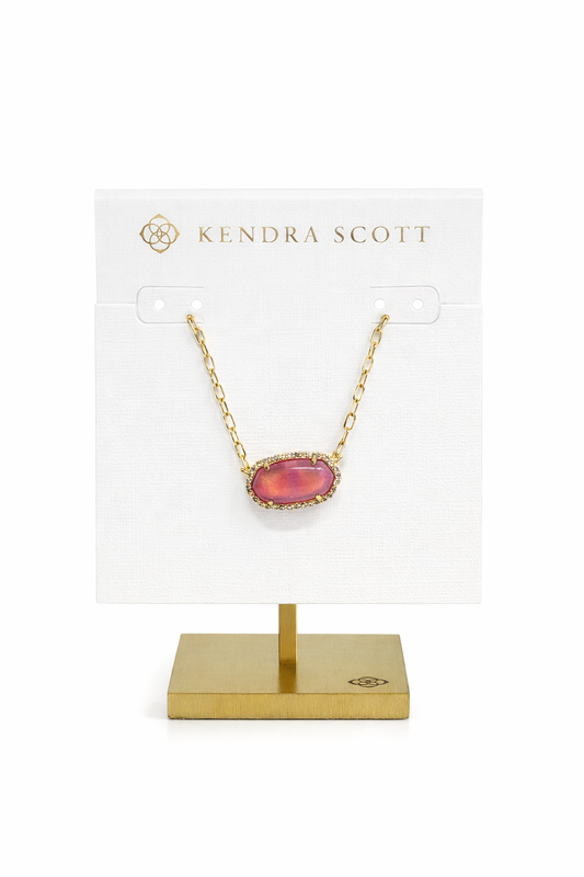 Elisa Pave Frame Short Pendant Necklace