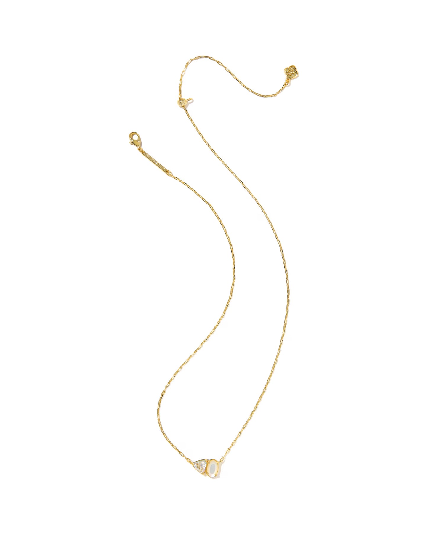 Tatum Short Gold Pendant Necklace June Birthstone