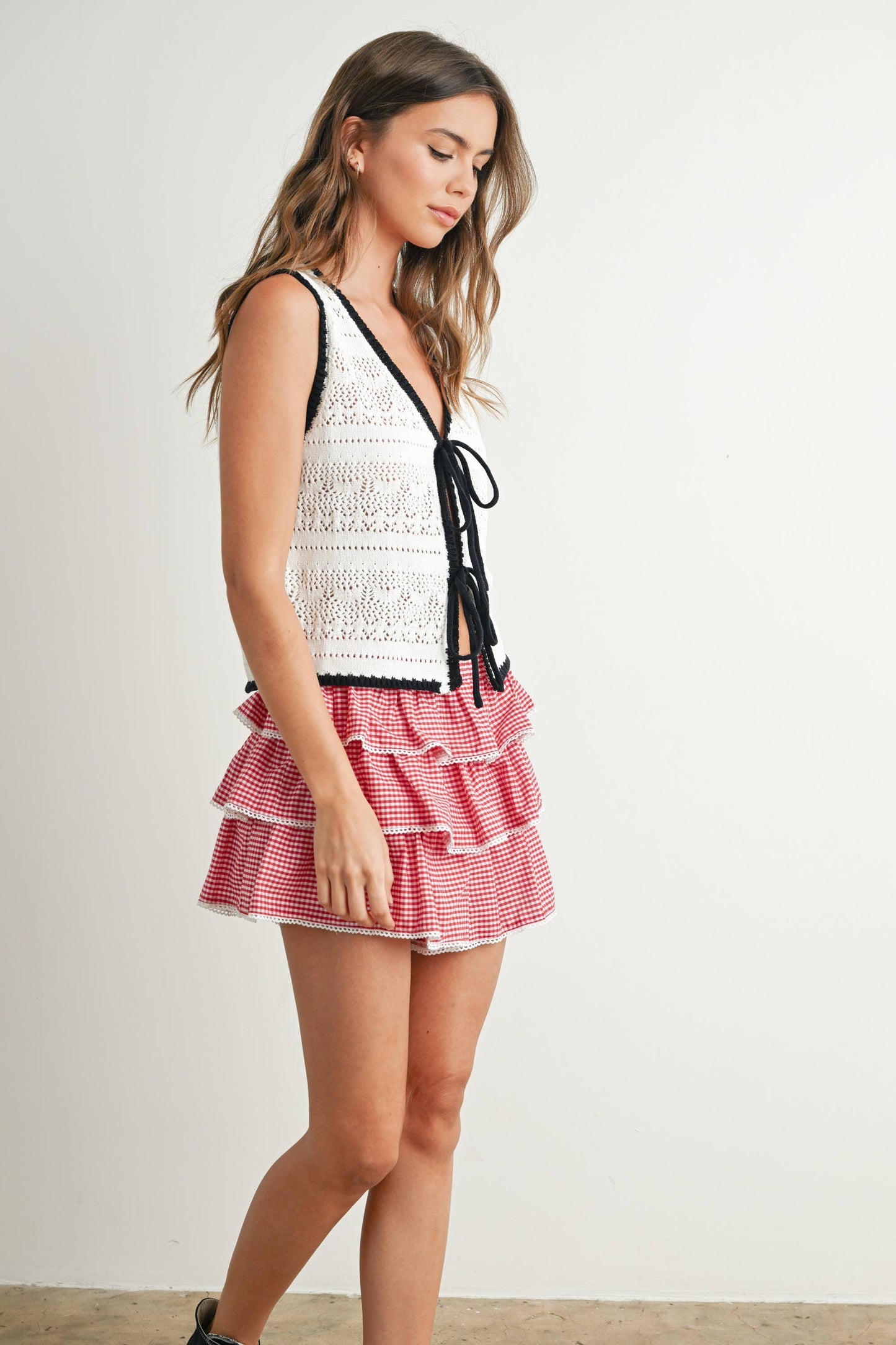 Crochet Tie Front Top
