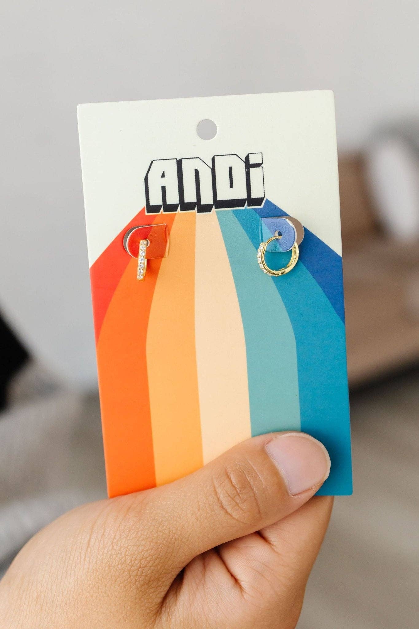 Gold Crystal Mini Hoops - Hypoallergenic