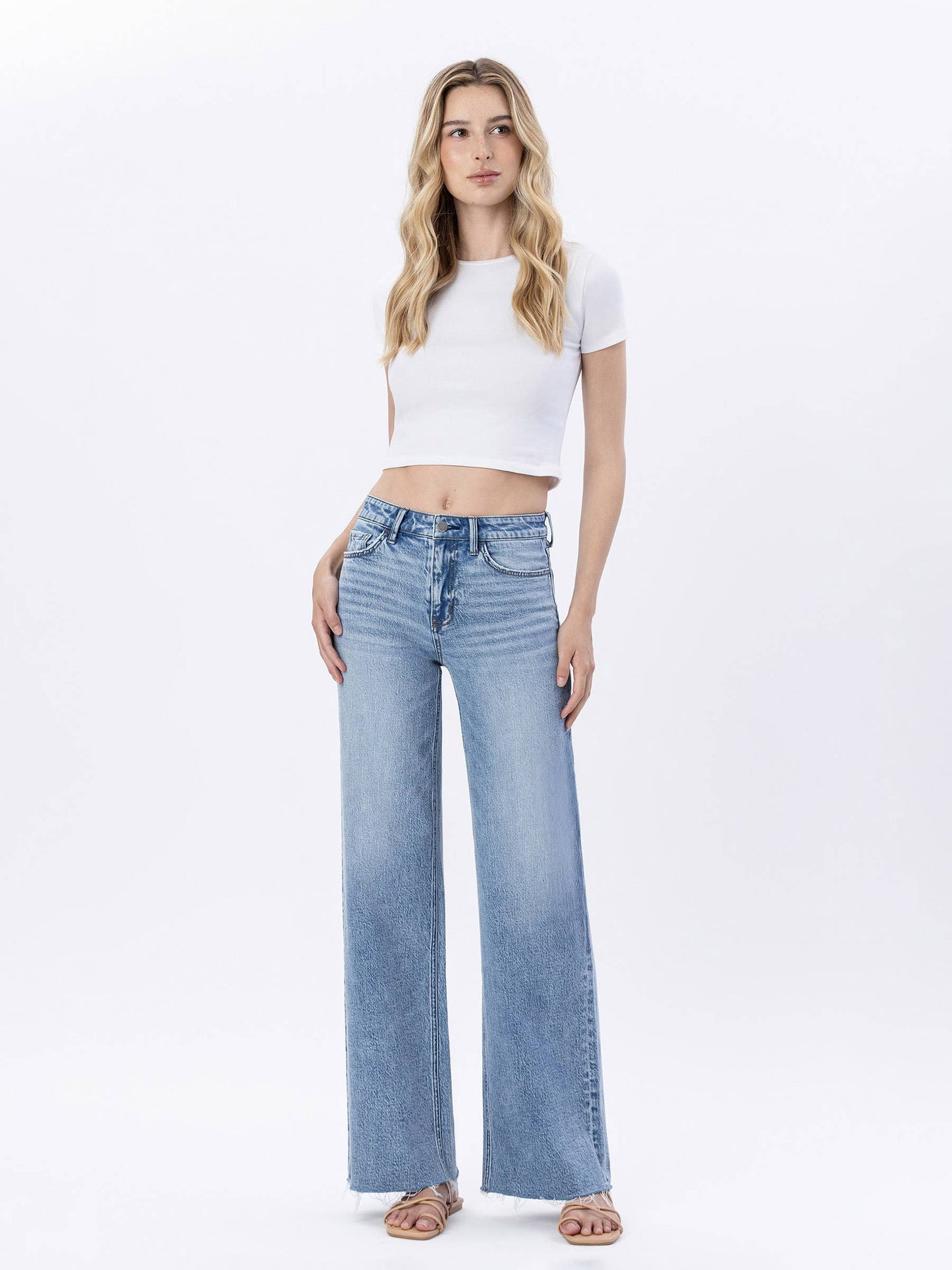 High Rise Comfort Stretch Wide Leg Jeans