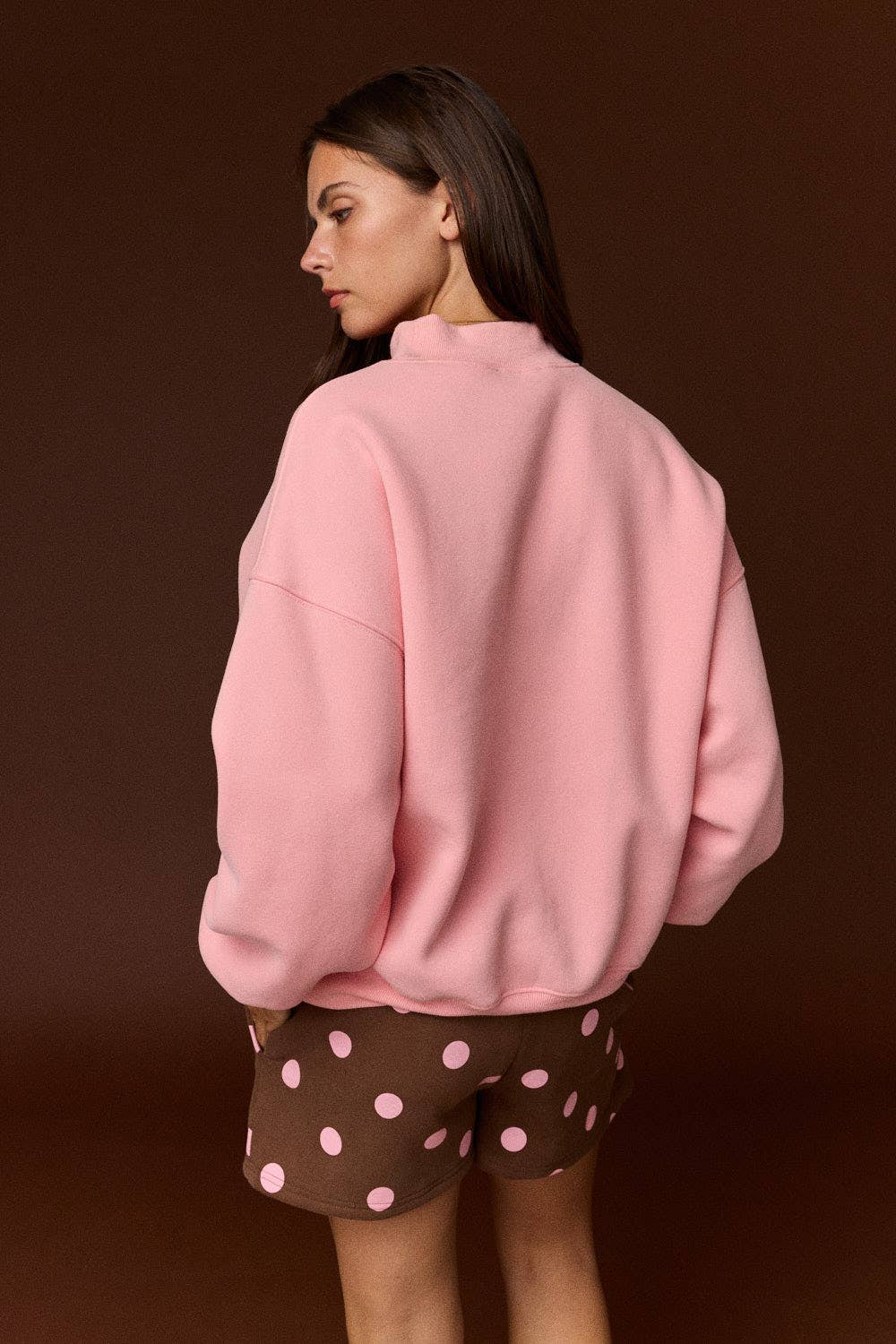 Mock Neck Oversized Sweatshirt