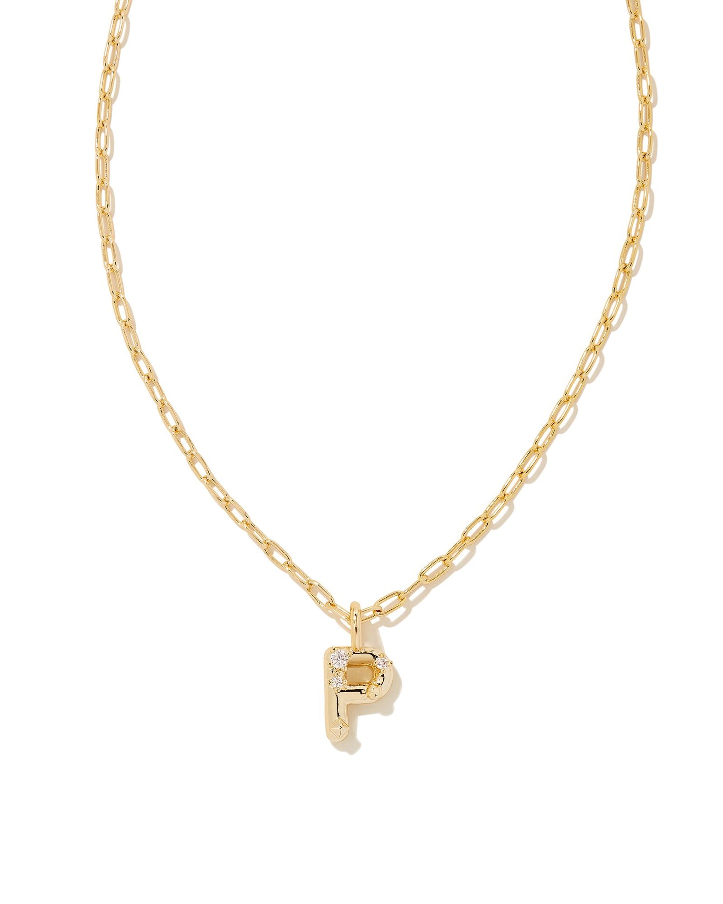 Crystal Letter P Short Pendent Necklace