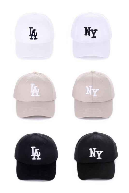 City Logo Embroidered Monogram Baseball Cap Hat