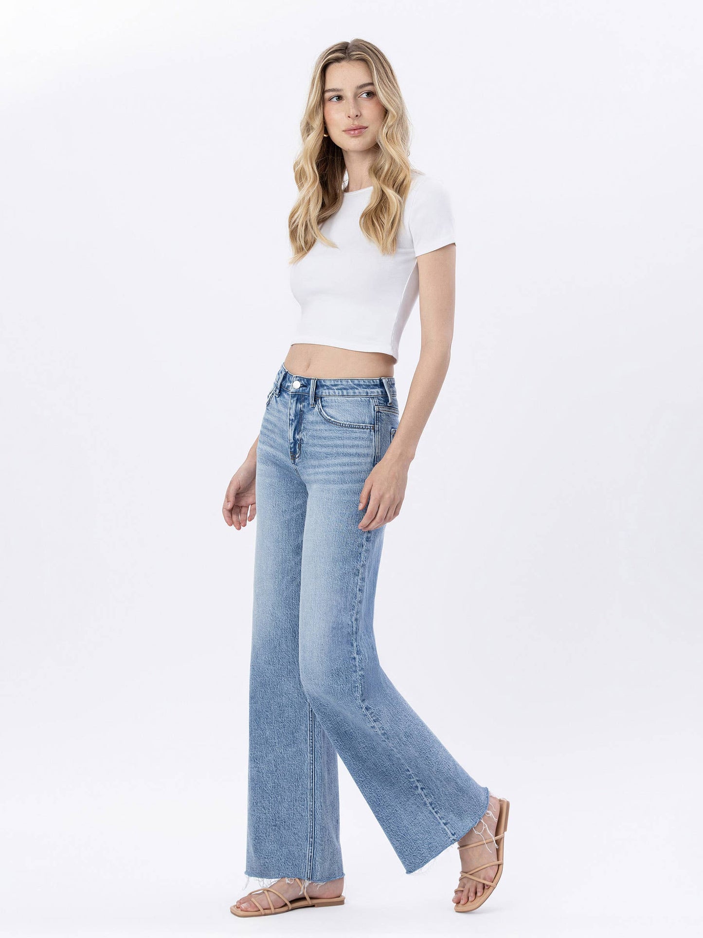 High Rise Comfort Stretch Wide Leg Jeans